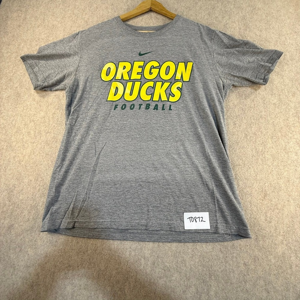 Nike Oregon Ducks Football T-Shirt Mens Medium Gray Short Sleeve Graphic Tee